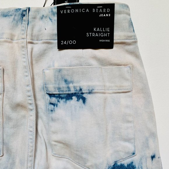 VERONICA BEARD KALLIE TIE DYE HIGH RISE STRAIGHT LEG JEANS - Picture 8 of 11